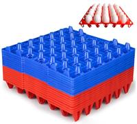 DETODDA 16 Pack Plastic Egg Tray Egg Crates, 30 Egg Flats Stackable, Reusable Egg Storage Trays for Chicken Coop & Farm, Large Plastic Egg Holder for Collecting, Storing & Transporting Eggs
