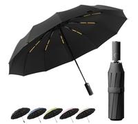 Detontek 24 Rib Automatic Umbrella, Umbrella Windproof Strong Sunshade Large Size Dual Use In Sunny And Rainy Weather