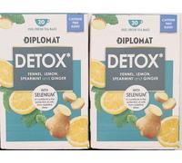 Detox Herbal Tea - Fennel, Lemon, Spearmint & Ginger (2 x 20 Bags) | Caffeine Free Blend with Selenium | Diplomat