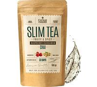 Detox & Slimming Chai Tea with Authentic Assam Black Tea, Cinnamon, Fennel, Turmeric, Raspberry & Cardamom | Bloating Relief & Liver Cleanse Detox and Repair | Loose Leaf Herbal Infusion | 100g