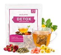Detox tea containing dandelion, cassia seeds, chrysanthemum and dried tangerine peel; gently aids digestion, cleanses the liver and promotes circulation