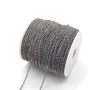DETPWVWB DIY Jewelry Accessories Iron Encryption Chain Extension Chain - 3x4mm Ancient Style Necklace and Bracelet Material(Gunmetal,2 * 3mm)