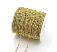DETPWVWB DIY Jewelry Accessories Iron Encryption Chain Extension Chain - 3x4mm Ancient Style Necklace and Bracelet Material(Antique Modern,3 * 4mm)