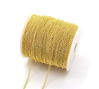 DETPWVWB DIY Jewelry Accessories Iron Encryption Chain Extension Chain - 3x4mm Ancient Style Necklace and Bracelet Material(Imitation Gold,4 * 6mm)