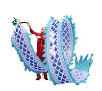 DETPWVWB Dragon dance streamers, flowing silk dragons, Chinese Folk Festival Celebration Equipment Playing Entertainment rave accessories(Blue and White Porcelain,10m/33ft)