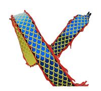 DETPWVWB Dragon dance streamers, flowing silk dragons, Extra Long Artistic Throw Streamer Silk Flowy Shaking rave accessories(Golden blue,6m/19.7ft)