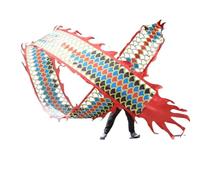 DETPWVWB Dragon dance streamers, flowing silk dragons, For Spring Festival Elderly Fitness & Entertainment Equipments Folk Toys rave accessories(Multicoloured,10m/32.8ft)