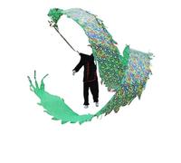 DETPWVWB Dragon dance streamers, flowing silk dragons, Outdoor Backyard Lawn Playing Exercise Child Games Toys Outdoor Park(Golden green,8m/26.2ft)