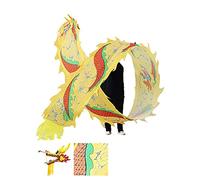 DETPWVWB Dragon dance streamers, flowing silk dragons, Outdoor Sports Fitness Ribbons for Youth/Adults/Elderly Chinese Folk Fitness Outdoor Sports Outdoor Park(Yellow,8m/26ft)