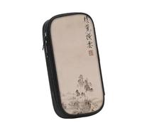 DETPWVWB Retro Classic Chinese Literature Pencil Case - Large Capacity Canvas Stationery Box for Students and Artists(Style 7)