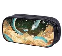 DETPWVWB Retro Classic Chinese Literature Pencil Case - Large Capacity Canvas Stationery Box for Students and Artists(Style 8)
