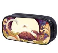 DETPWVWB Retro Classic Chinese Literature Pencil Case - Large Capacity Canvas Stationery Box for Students and Artists(Style 9)