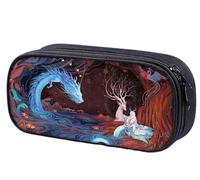 DETPWVWB Retro Classic Chinese Literature Pencil Case - Large Capacity Canvas Stationery Box for Students and Artists(Style 7)