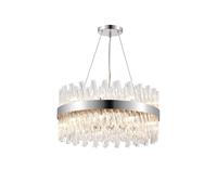 Detroit 18 Light Chandelier - Polished Nickel with Clear Glass