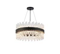 Detroit 18 Light Chandelier - Satin Black with Clear Glass