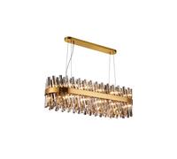 Detroit 24 Light Bar Chandelier Pendant - Brass with Smoked Glass