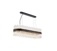 Detroit 24 Light Bar Chandelier Pendant - Satin Black with Clear Glass