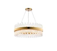 Detroit 24 Light Chandelier - Brass with Clear Glass