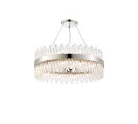Detroit 24 Light Chandelier - Polished Nickel with Clear Glass