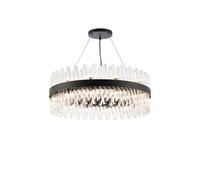 Detroit 24 Light Chandelier - Satin Black with Clear Glass