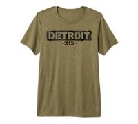 Detroit 313 Area Code Urban Grunge Streetwear Premium T-Shirt