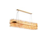 Detroit 36 Light Bar Chandelier Pendant - Brass with Amber Glass