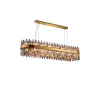 Detroit 36 Light Bar Chandelier Pendant - Brass with Smoked Glass