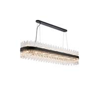 Detroit 36 Light Bar Chandelier Pendant - Satin Black with Clear Glass