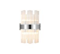 Detroit 4 Light Flush Wall Light - Polished Nickel with Clear Glass