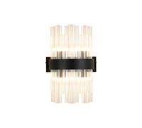 Detroit 4 Light Flush Wall Light - Satin Black with Clear Glass
