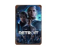 Detroit Become Human Game 4 Retro Poster Metal Tin Sign Chic Art Retro Iron Painting Bar People Cave Cafe Family Garage Poster Wall Decoration 8x12inch(20x30cm)