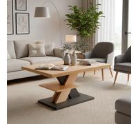 Detroit Coffee Table Wood and Grey 90x60x45cm Modern Stylish Living Room