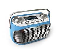 Audible Fidelity DETROIT DAB Radio Alarm Clock, Retro Radio, Alarm Clocks for Bedside, Mains Powered or Battery, FM Radio, DAB/DAB Plus Radio, LCD Display Clock Radio (Blue)
