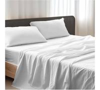 Detroit Double Bed Sheet Set, Brushed Microfibre Polyester, White - Fitted Sheet, Top Sheet and 2 Pillowcases 50 x 80 cm - Soft, Durable and Easy to Wash