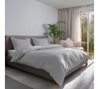 Detroit Double Duvet Cover Set, Brushed Polyester Microfibre, Grey - Double Duvet Cover + 2 Pillowcases 50 x 80 cm - Soft, Durable and Easy to Wash