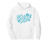 Detroit Girl Flowers Retro Groovy City Pullover Hoodie