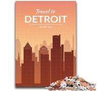 Detroit Jigsaw Puzzles for Adults Teenagers Jigsaws Puzzle, Stress Reliever Staycation Kill Time Enhance Love between Couples 1000pcs(26x38cm)