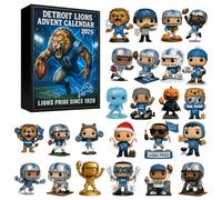 Detroit Lions Advent Calendar, 24 Mini Ornaments to Decorate Christmas Tree, Countdown to Christmas Detroit Lions Classic Collectible Figurines, Tree Decorations