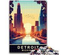 Detroit Michigan 1000 Piece Jigsaw Puzzles for Teenagers Gifts, Educational Stress Relief Toy for Is Ideal As A Gift for The Whole Family 1000pcs(26x38cm)