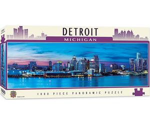Detroit Michigan 1000 piece panoramic jigsaw puzzle 990mm x 330mm