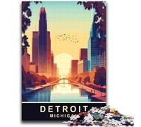Detroit Michigan 2000 Piece Jigsaw Puzzles for Teenagers Gifts, Educational Stress Relief Toy for Is Ideal As A Gift for The Whole Family 2000pcs(70x100cm)