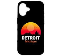 Detroit Michigan State USA Vintage Sunset Retro City Skyline Case for iPhone 16