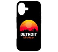 Detroit Michigan State USA Vintage Sunset Retro City Skyline Case for iPhone 17