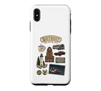 Detroit Motor City Vintage Car Bus Lighthouse Skyline Case for iPhone XS Max