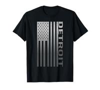 Detroit Patriotic Flag Proud American City T-Shirt