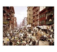 Detroit PC Mulberry Street New York City Coloured 1900 Photo Large Wall Art Poster Print Thick Paper 18X24 Inch