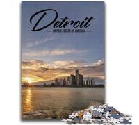 Detroit Puzzles for Adults Teens 2000pc Puzzle, Educational Games DIY Toys with Matching Poster And Trivia Sheet for Age 14+ 2000pcs(70x100cm)