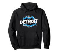 Detroit Retro City Energy Vintage Comic Detroit Pullover Hoodie