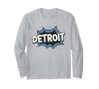 Detroit Retro City Hype Vintage Comic Detroit Long Sleeve T-Shirt