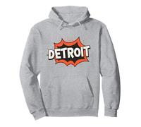 Detroit Retro City Mood Vintage Comic Detroit Pullover Hoodie